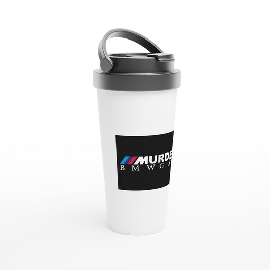 White 15oz Stainless Steel Travel Mug